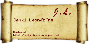 Janki Leonóra névjegykártya